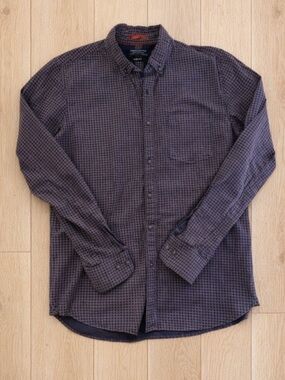 DENIM AND FLOWER Slim Fit Purple Men's Patterned Button-Down Shirt Size Medium